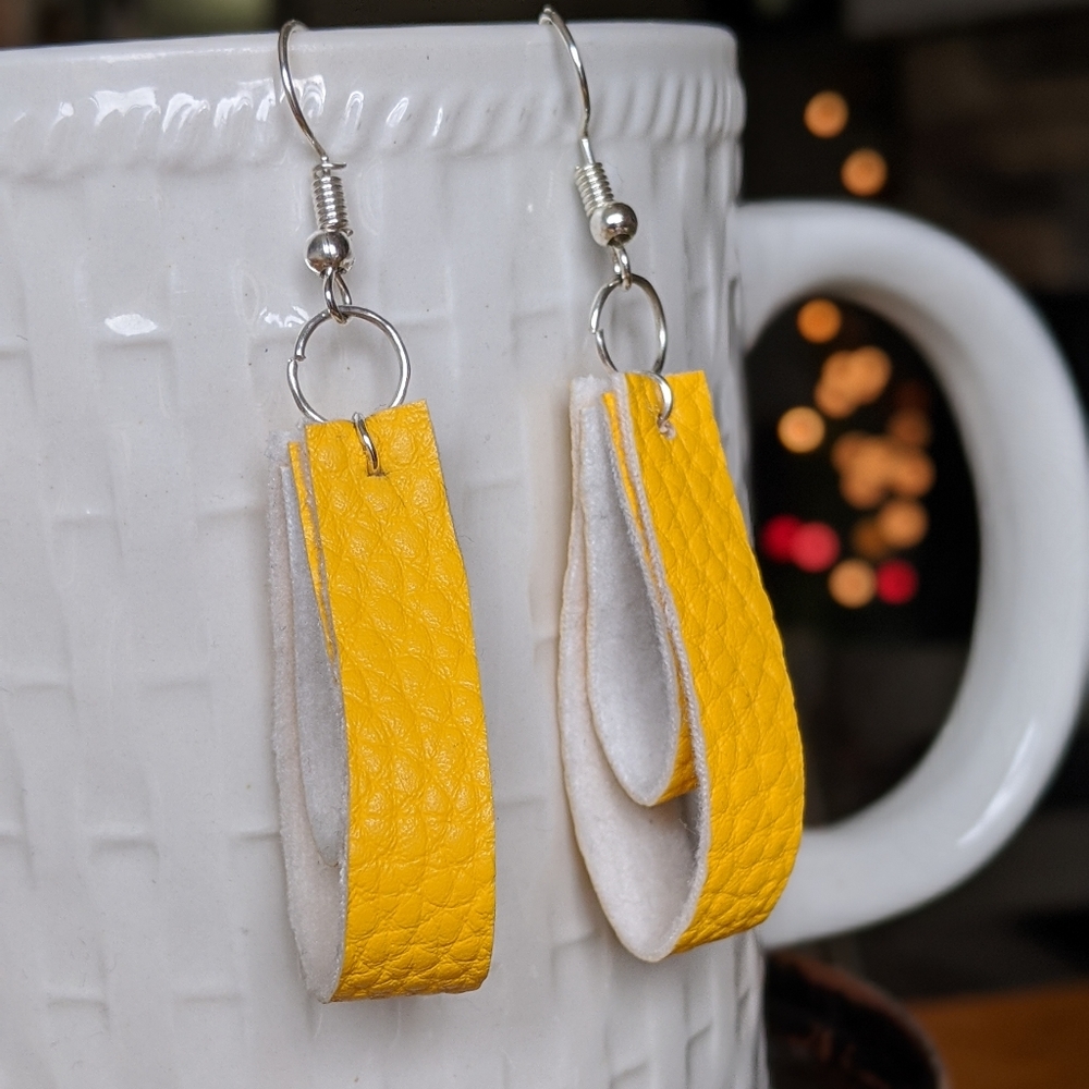 Faux leather earrings